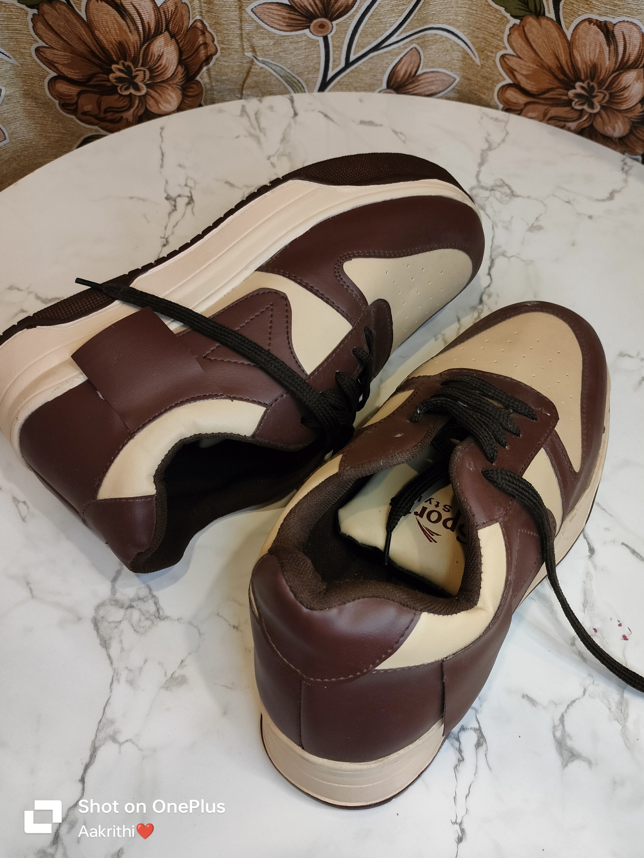 Women's Brown Chunky Platform Sneakers Thumbnail 1